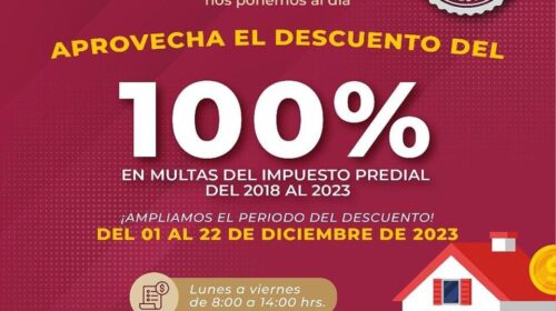 Últimos días de descuento en multas del pago del Impuesto Predial de 2023