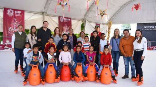 Recibe DIF de Tihuatlán a niños de La Pasadita, se divirtieron en la pista de patinaje